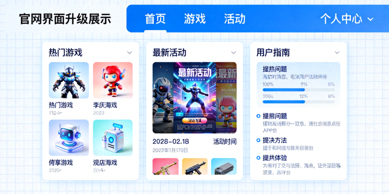 亿万28官网界面升级展示 - 更清晰直观的导航和内容布局
