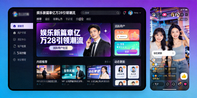 娱乐新篇章亿万28引领潮流 - 时尚现代的娱乐平台界面与活跃的用户社区